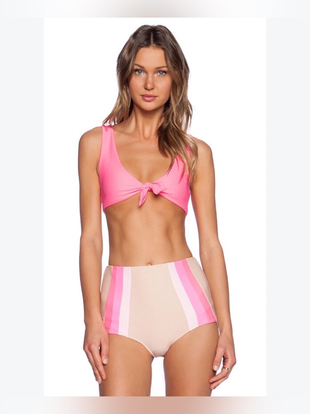 Lolli Swim (Revolve) Pink Tie-Front Bikini Set - Size: S - NWT!